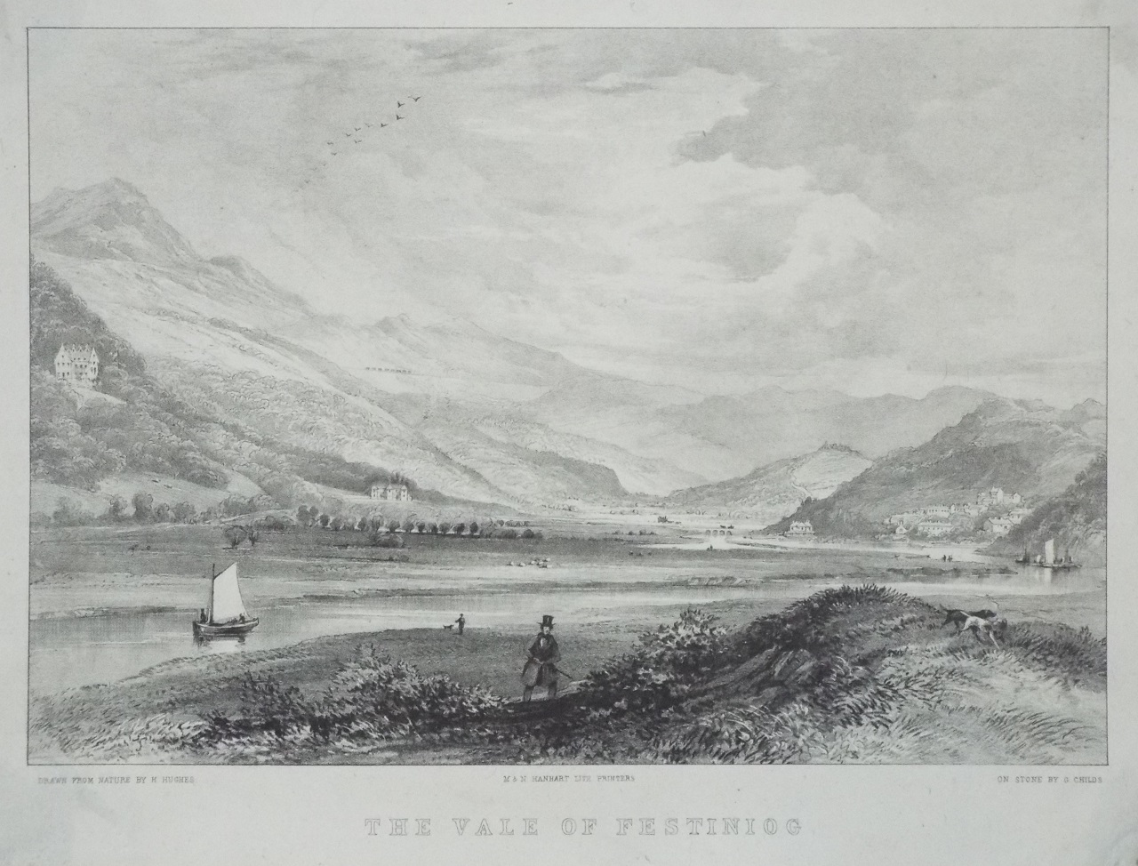 Lithograph - The Vale of Festiniog - Childs